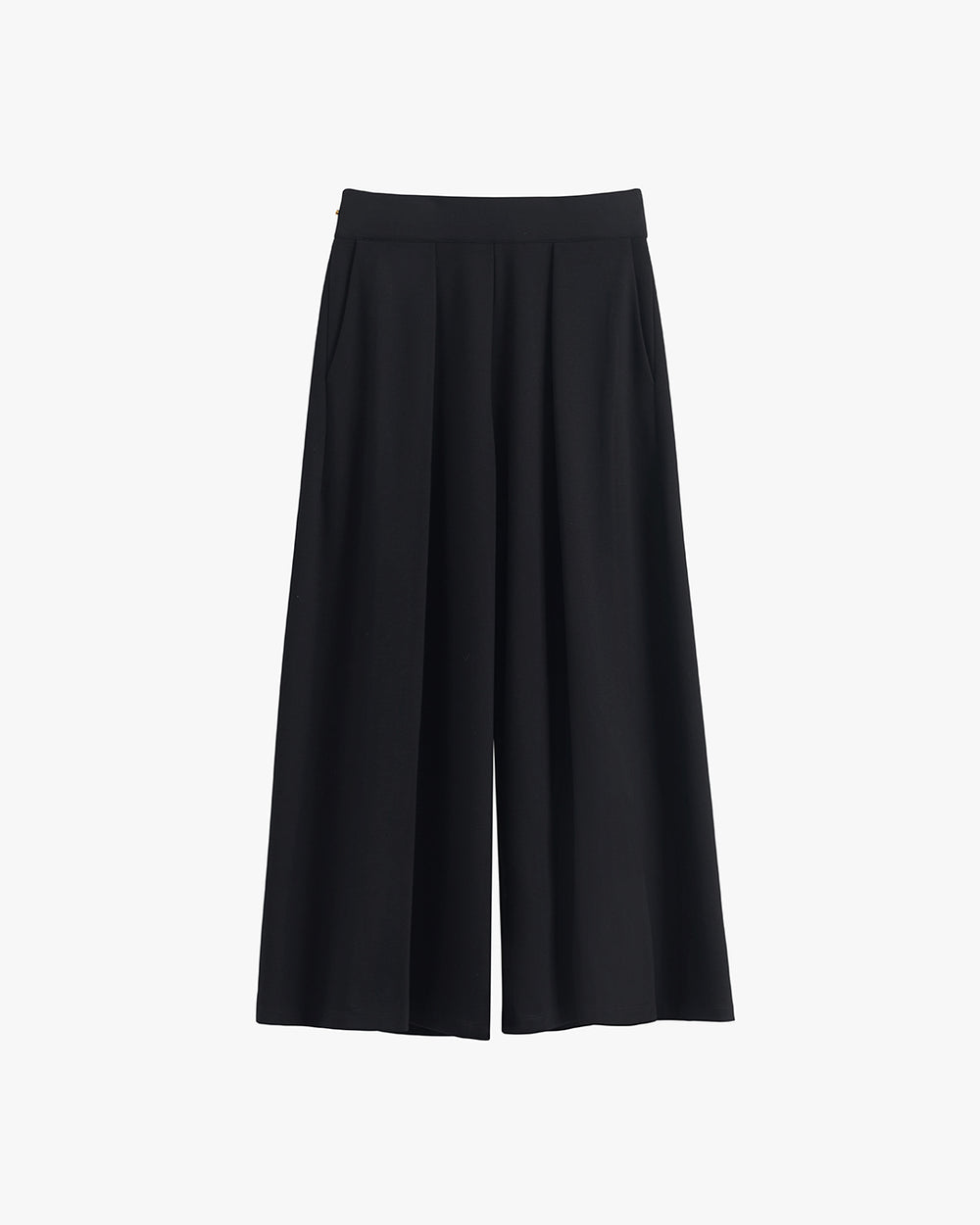 Wide-leg trousers with a pleated design.