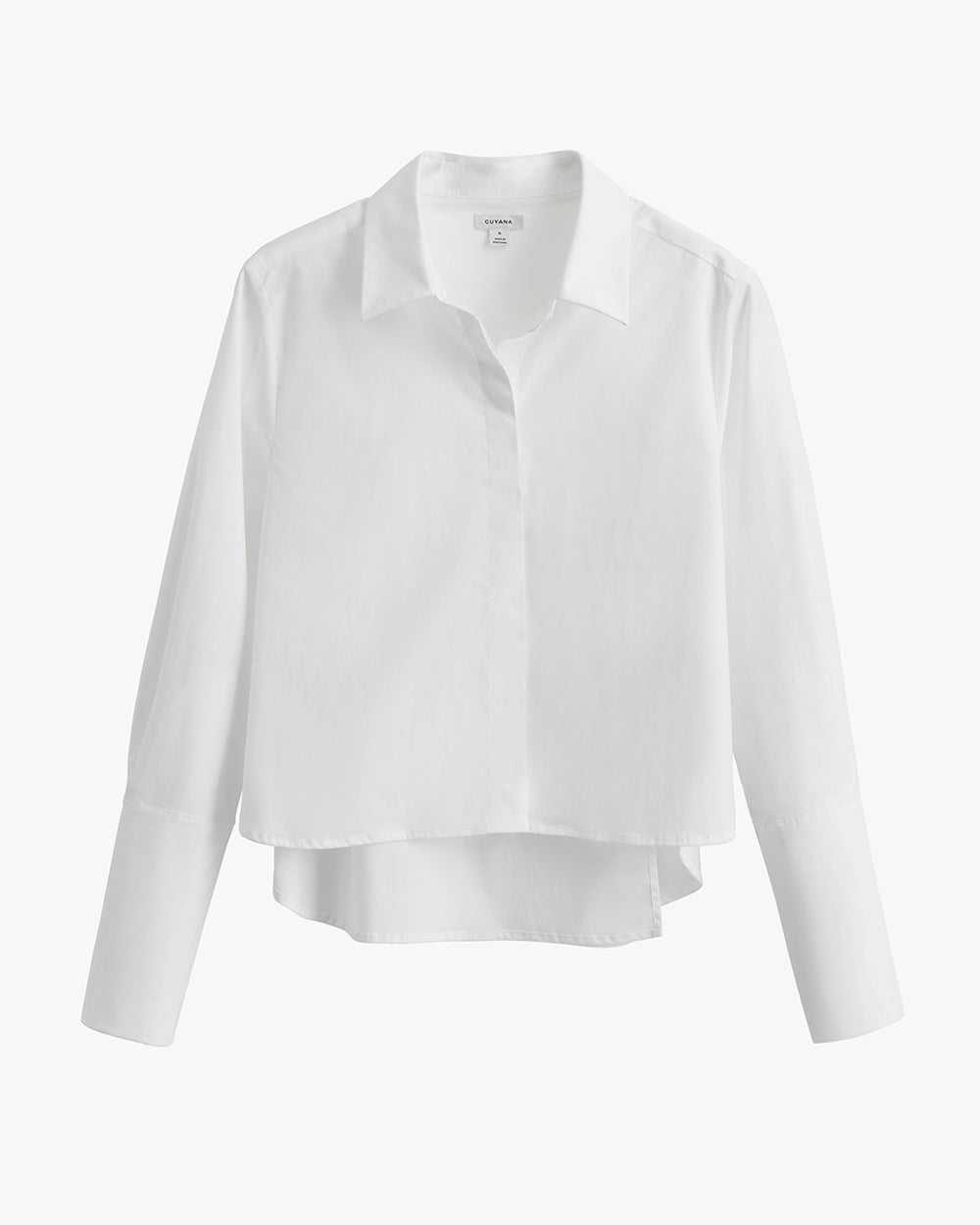 Long-sleeve, loose-fit collared shirt