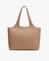 A large, plain tote bag with long handles