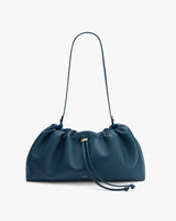 Shoulder bag with gathered top and thin strap