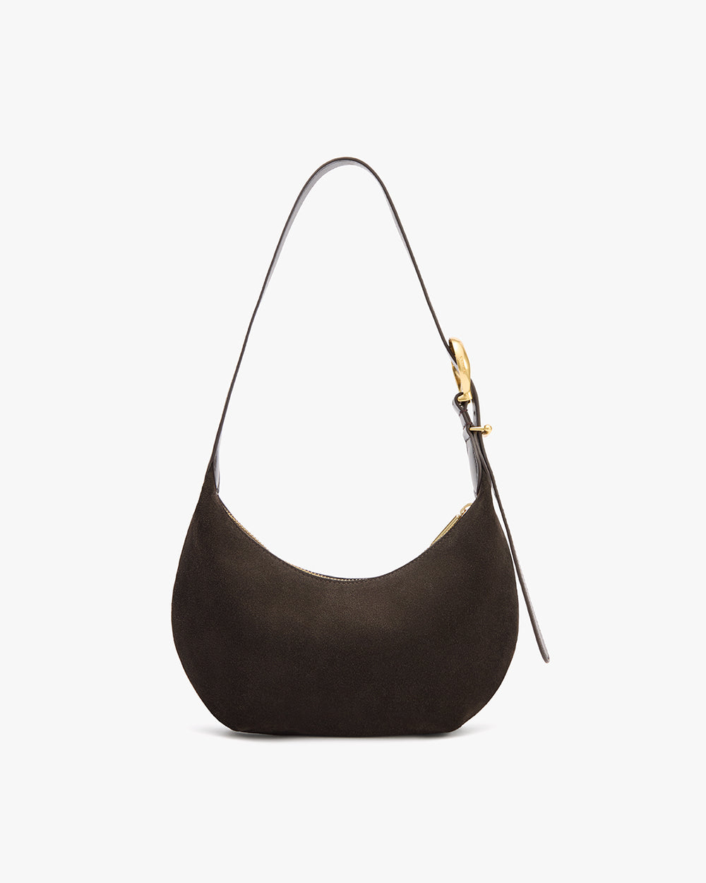 Shoulder bag with curved design and single strap.