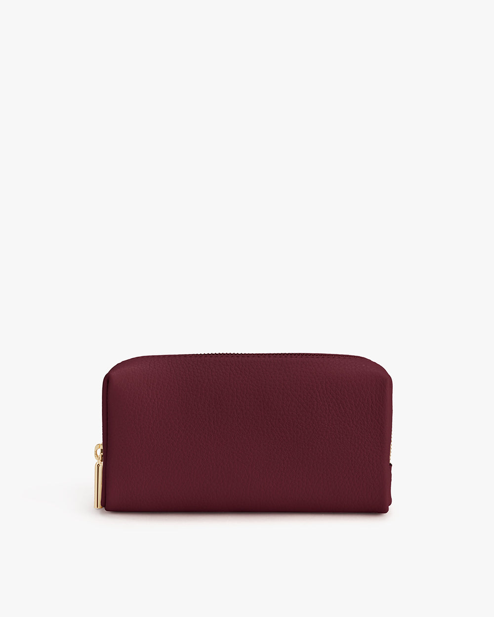 Rectangular zippered pouch on flat surface