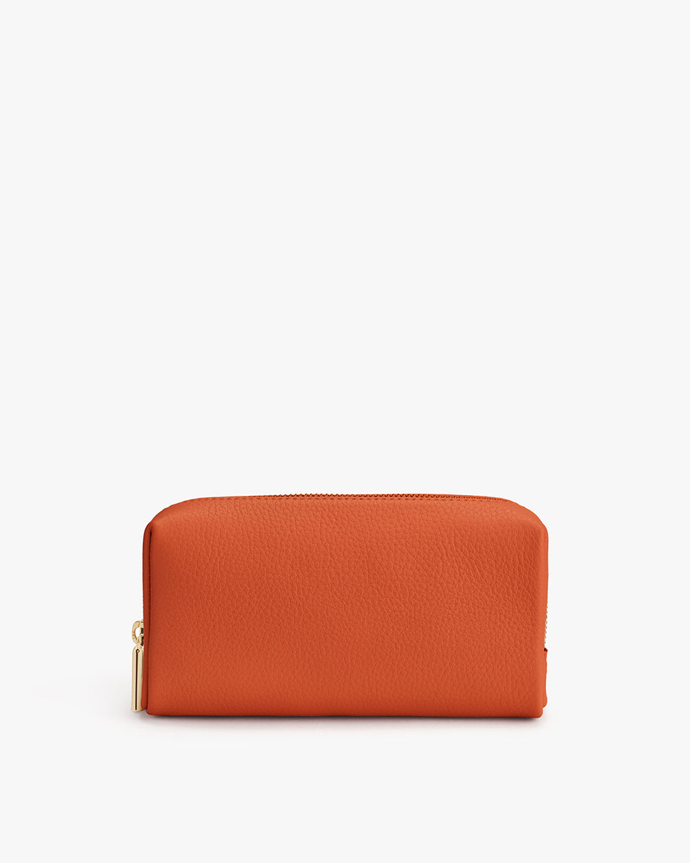 Rectangular wallet with a zipper closure.