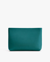 Simple textured clutch bag displayed upright.