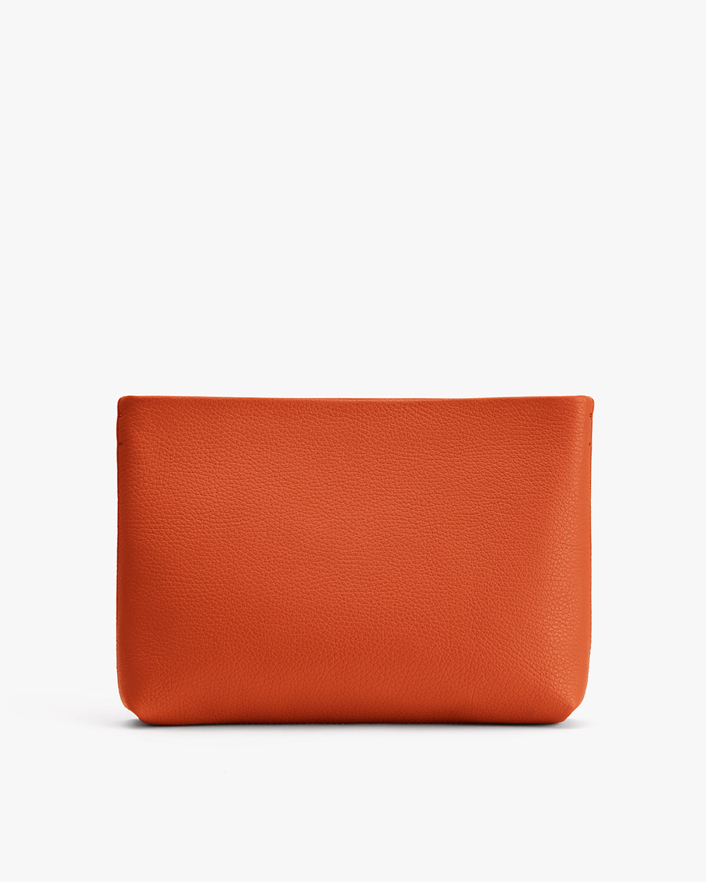 Simple rectangular clutch bag displayed against a plain backdrop.