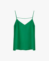 Sleeveless top with thin straps and V-neck