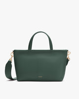 Handbag with a detachable shoulder strap and two handles