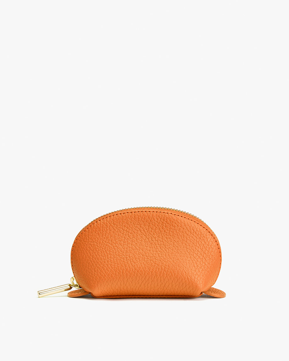 Small, rounded pouch with zip closure
