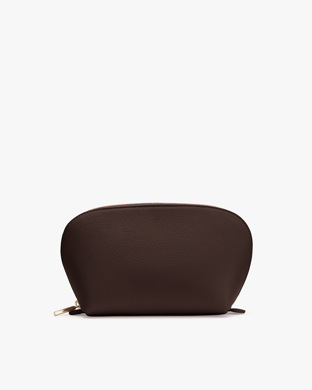 Small half-moon shaped pouch with zipper on top