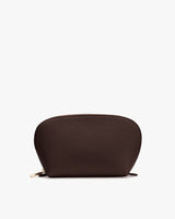 Small half-moon shaped pouch with zipper on top