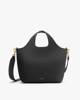 Handbag with top handle and detachable shoulder strap