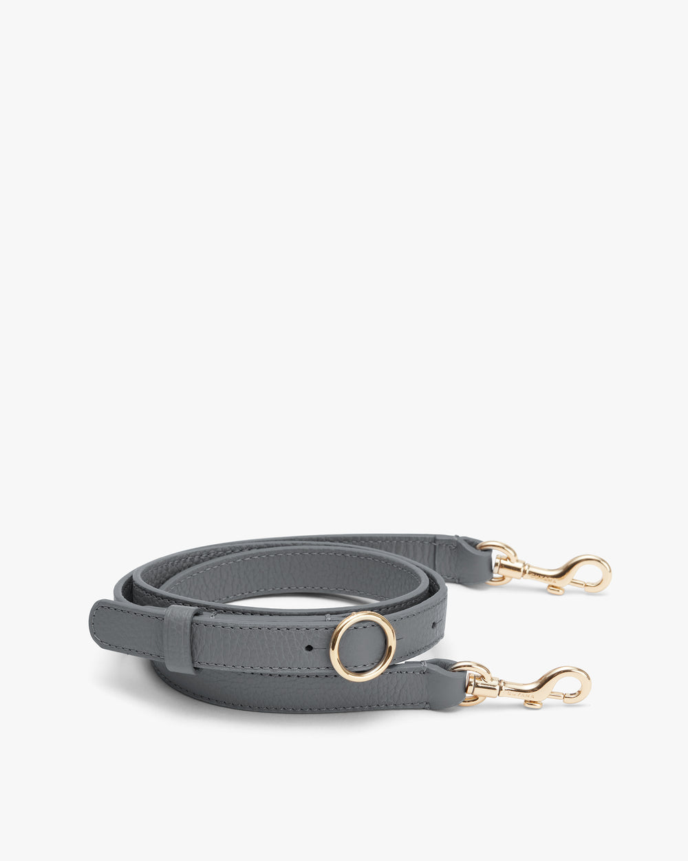 Shoulder strap with gold clasps and circular ring attachment