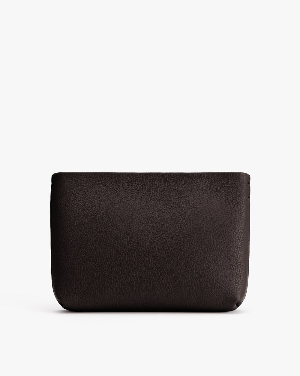 Rectangular leather pouch with a textured surface.
