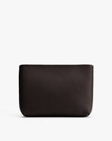 Rectangular leather pouch with a textured surface.