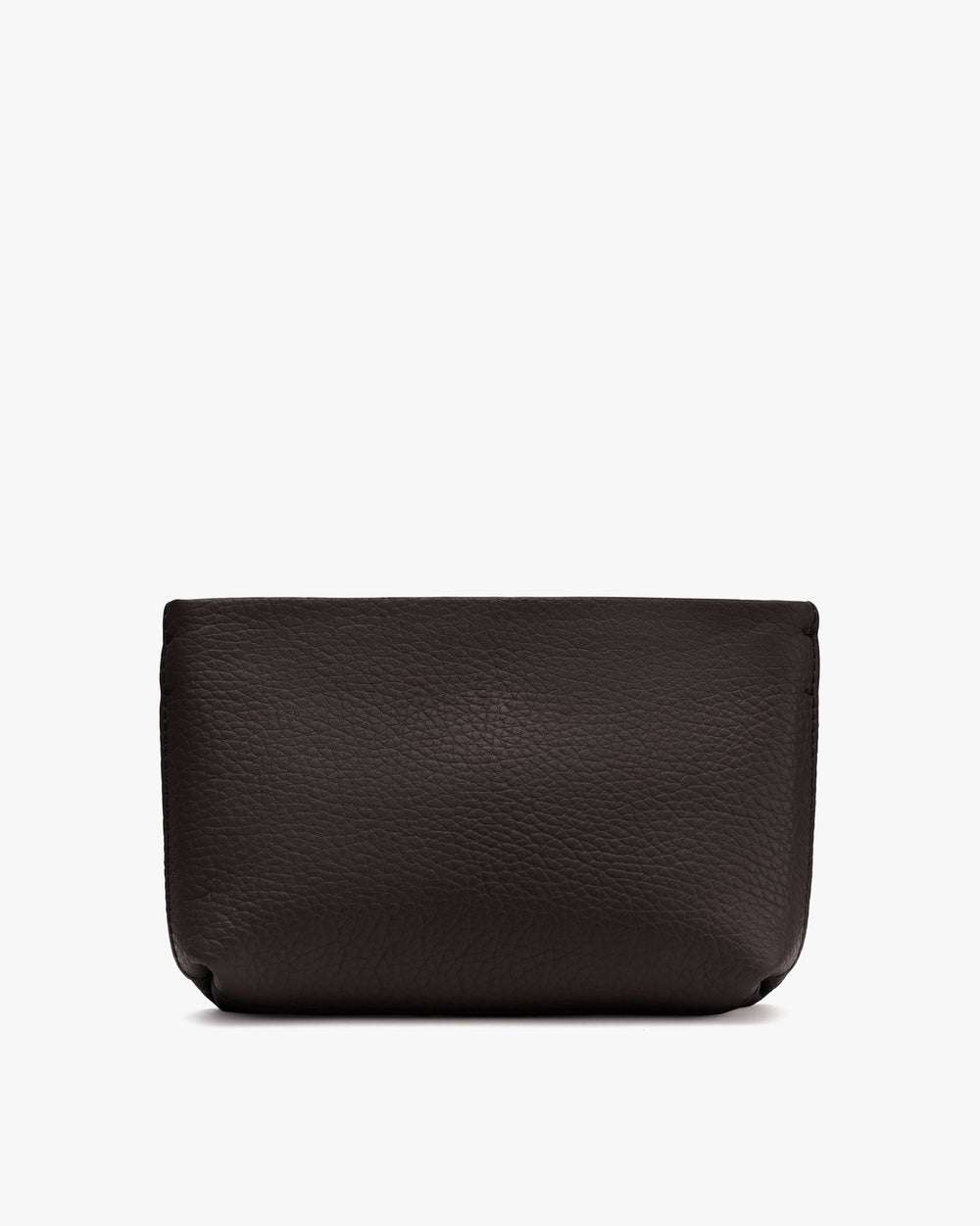 Rectangular leather pouch with a textured surface.