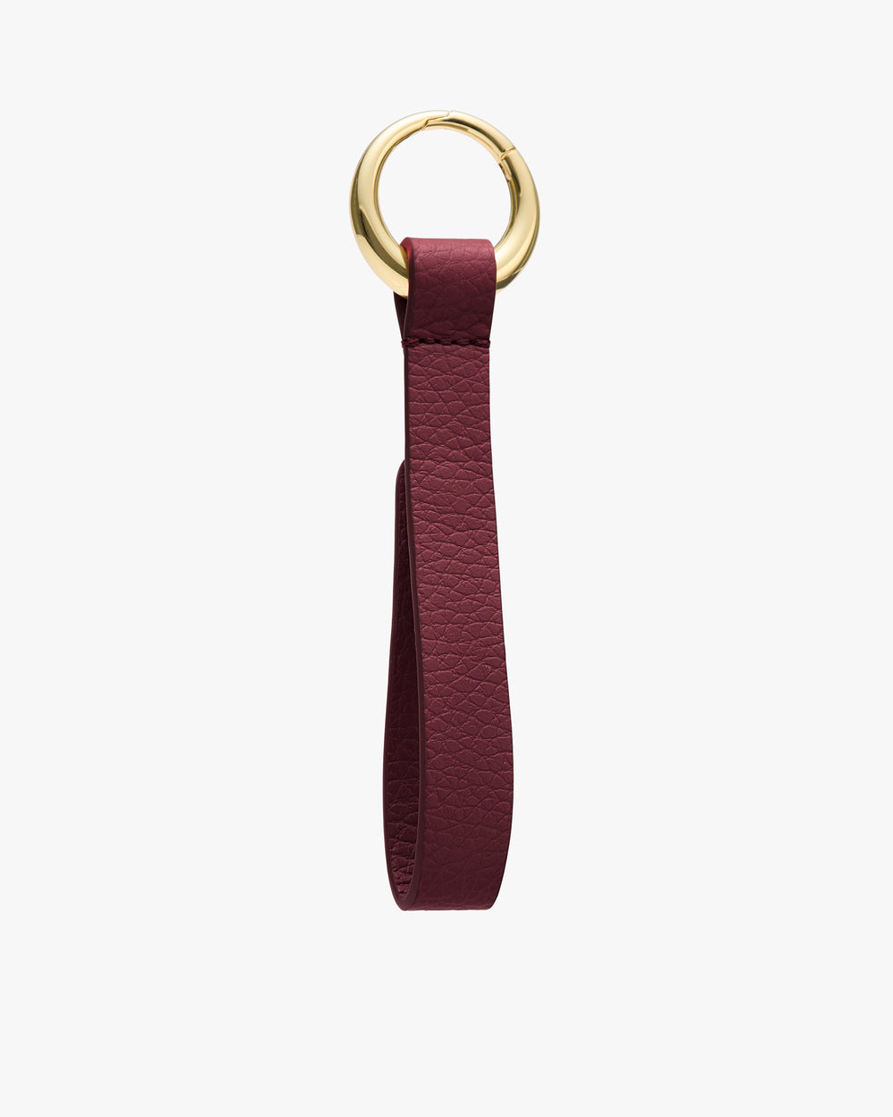 Keychain with a loop and metal ring.