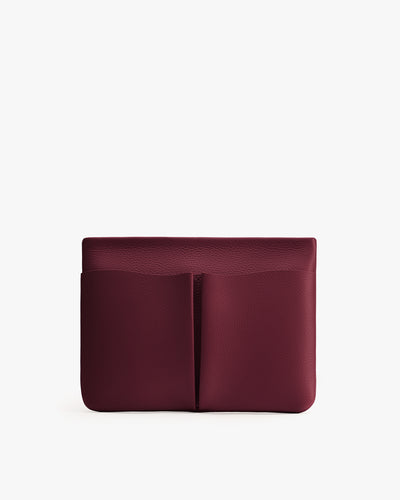 Rectangular pouch with two front pockets.