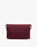 Rectangular clutch bag with a zipper at the top.