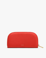 Zip-around leather wallet with subtle logo.