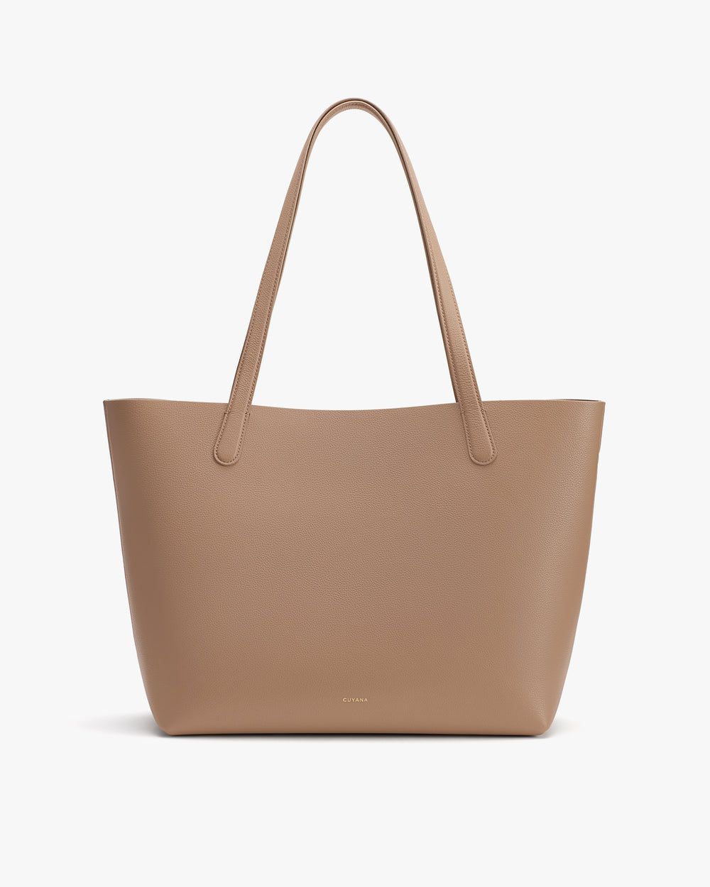 Simple tote bag with two handles on display.