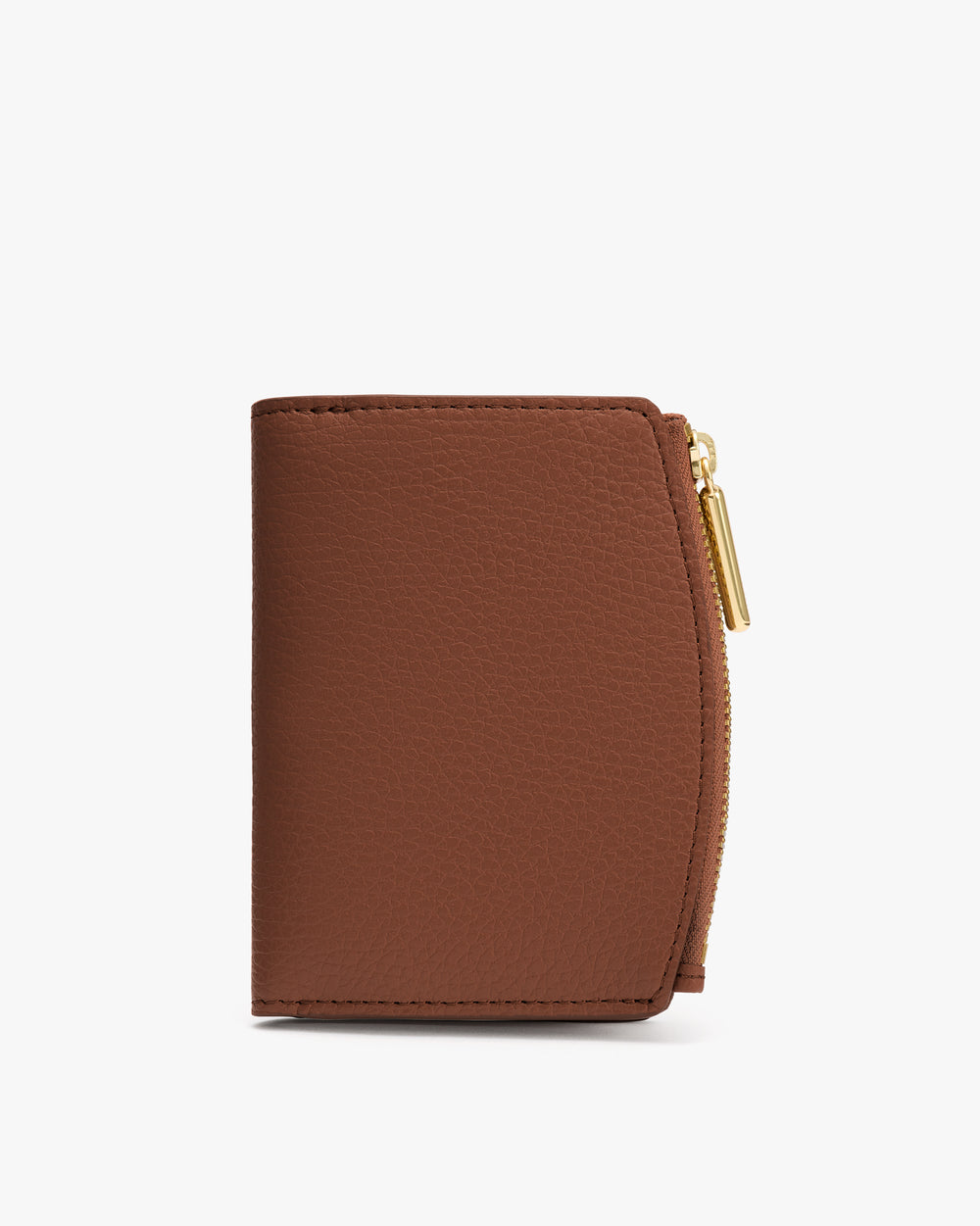 A small, textured wallet with a zipper closure.