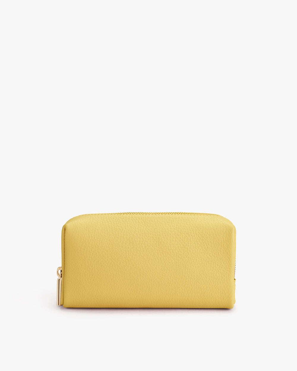Rectangular zippered wallet with a smooth texture.