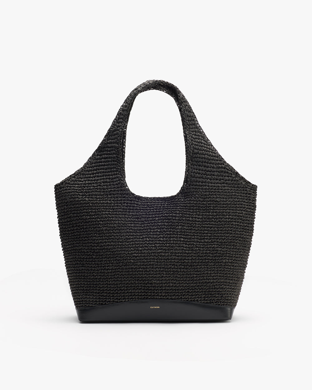 Woven tote bag with wide handles and simple design.