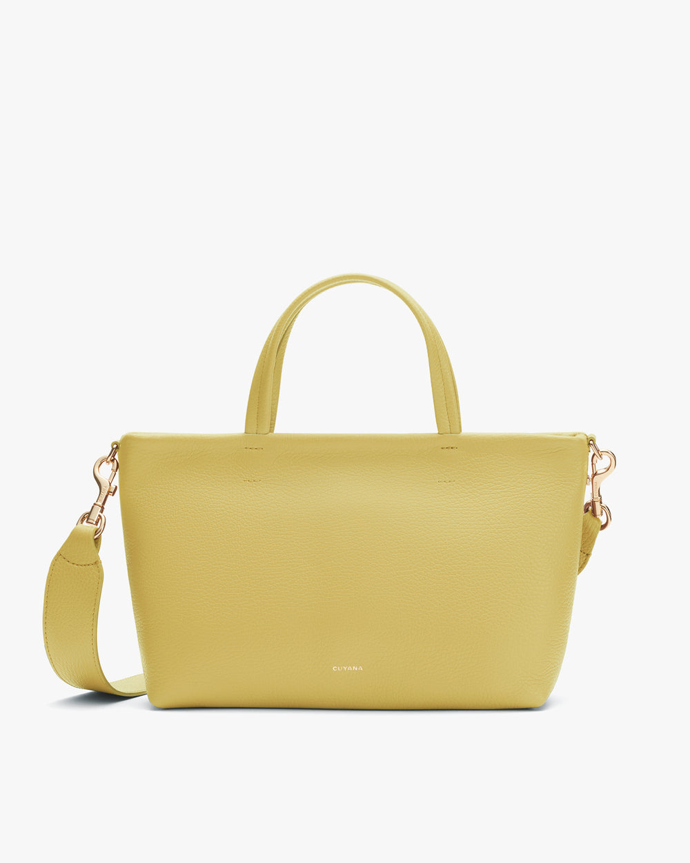 Handbag with two handles and a detachable shoulder strap