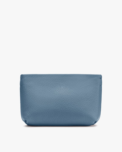 Small textured pouch on a plain background.