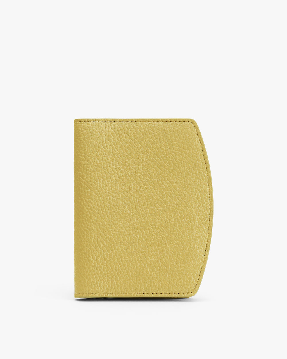 Pebbled leather wallet with a folded design.
