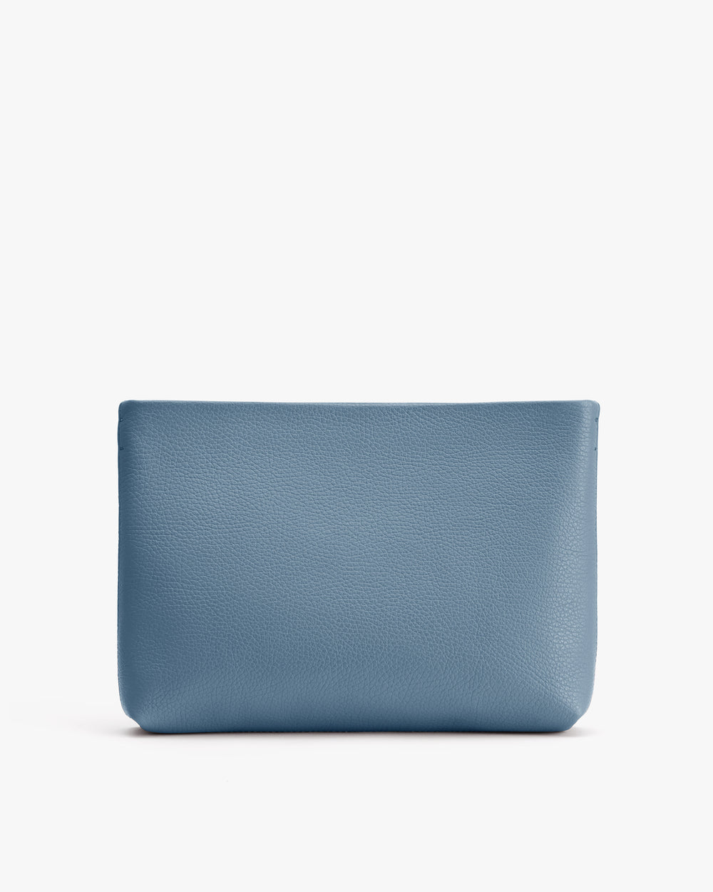 Rectangular clutch bag with smooth texture on white background.