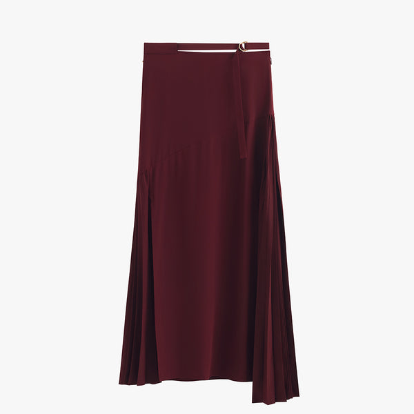 Silk skirt pleated discount