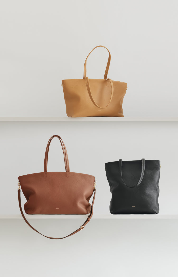 Cuyana, Bags, Cuyana Medium Double Loop Bag In Cappuccino Pebbled Leather