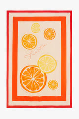 Patterned scarf with fruit images