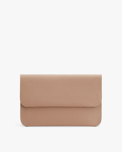 Simple clutch bag on a plain background.