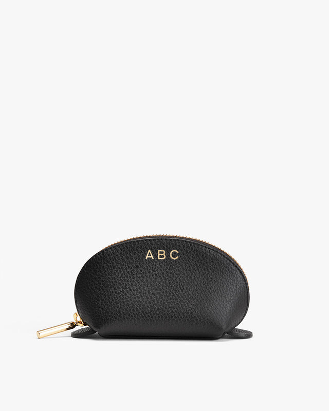 Small pouch with a zipper and personalized initials ABC.