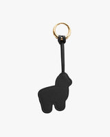 Keychain with an alpaca-shaped charm attached to a ring.