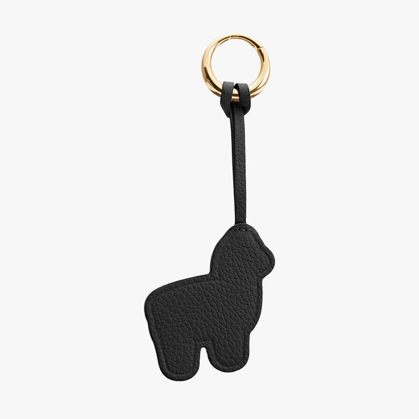 Dark brown cute dog key ring bag charm