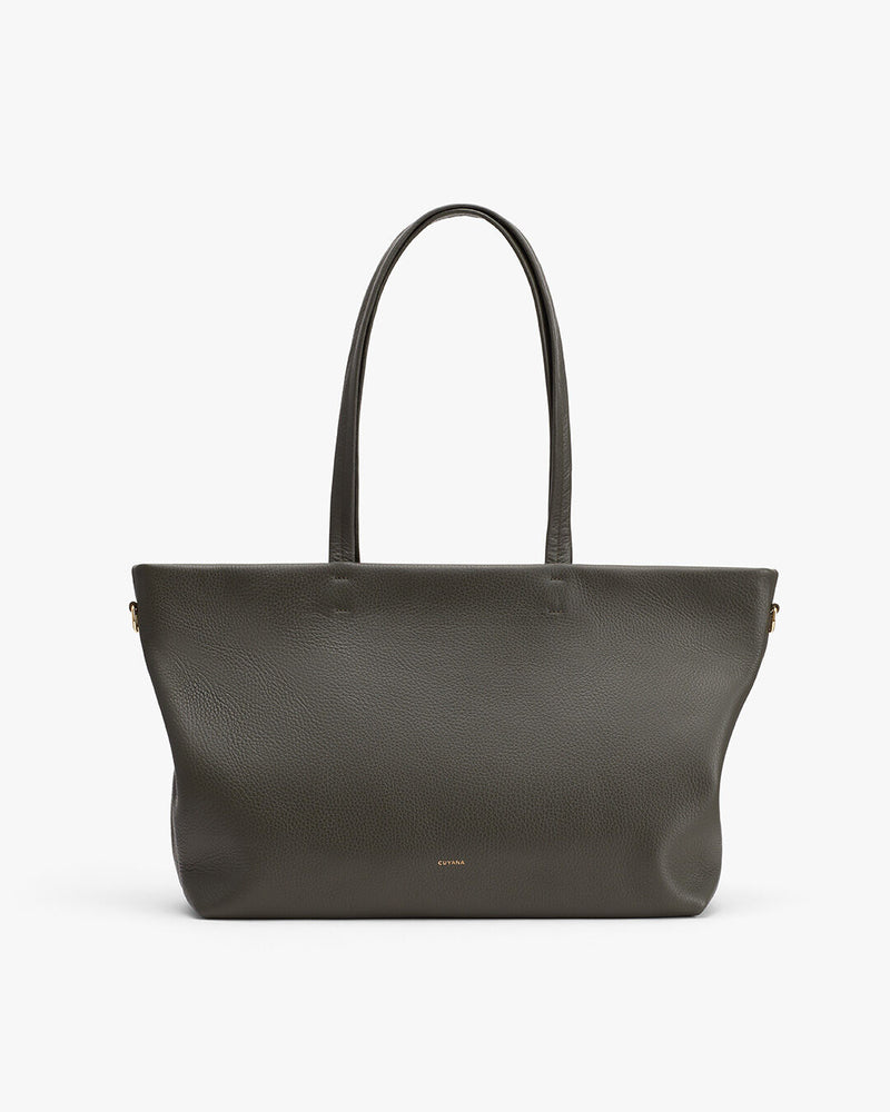 Large handbag with two handles and a zipper closure