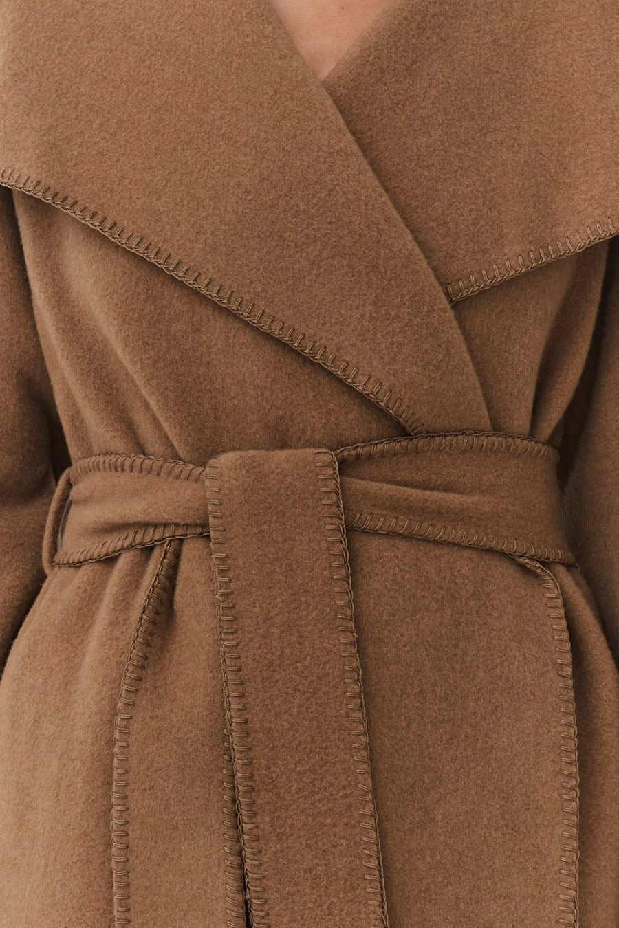 Wool Draped Collar Coat Cuyana