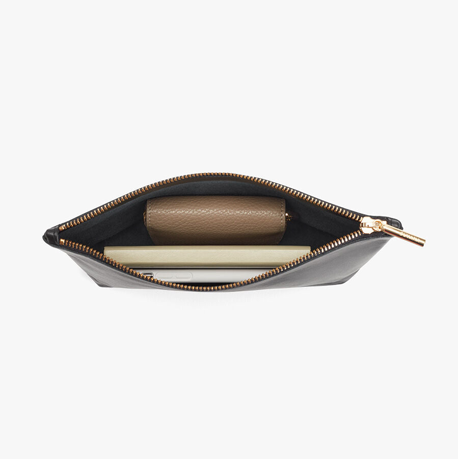 Open pouch with a wallet inside