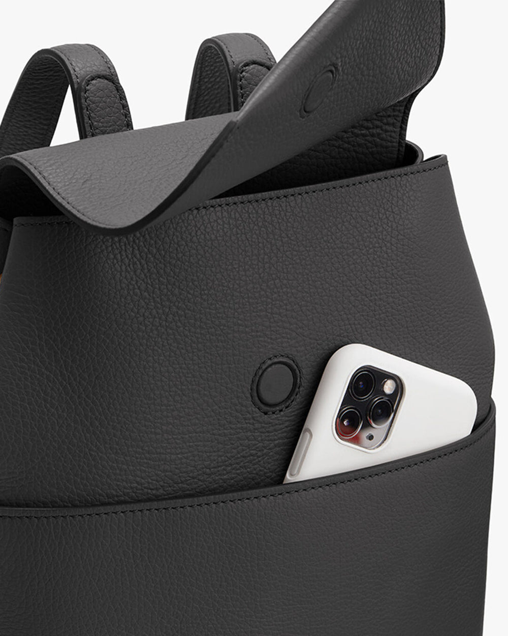 Smartphone in an open backpack