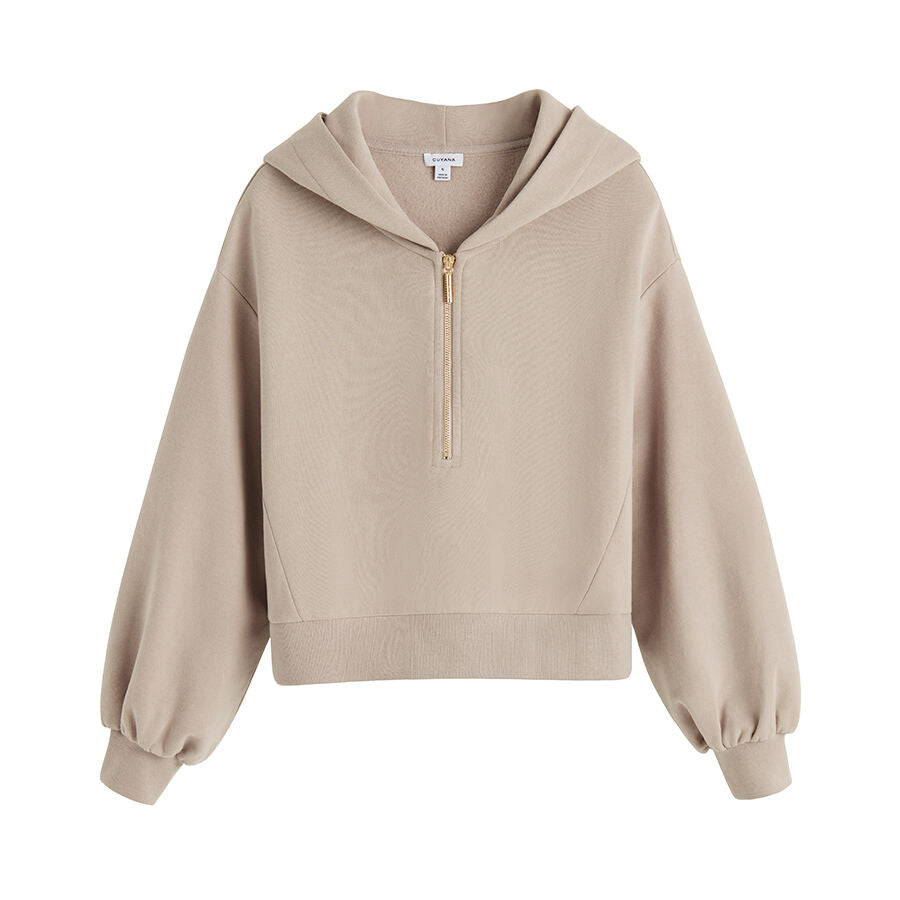【COSYHARU】Bolang cropped hooded zip-up Coral Cropped Hoodie – L B L