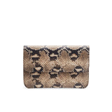 Patterned clutch purse isolated on a white background.