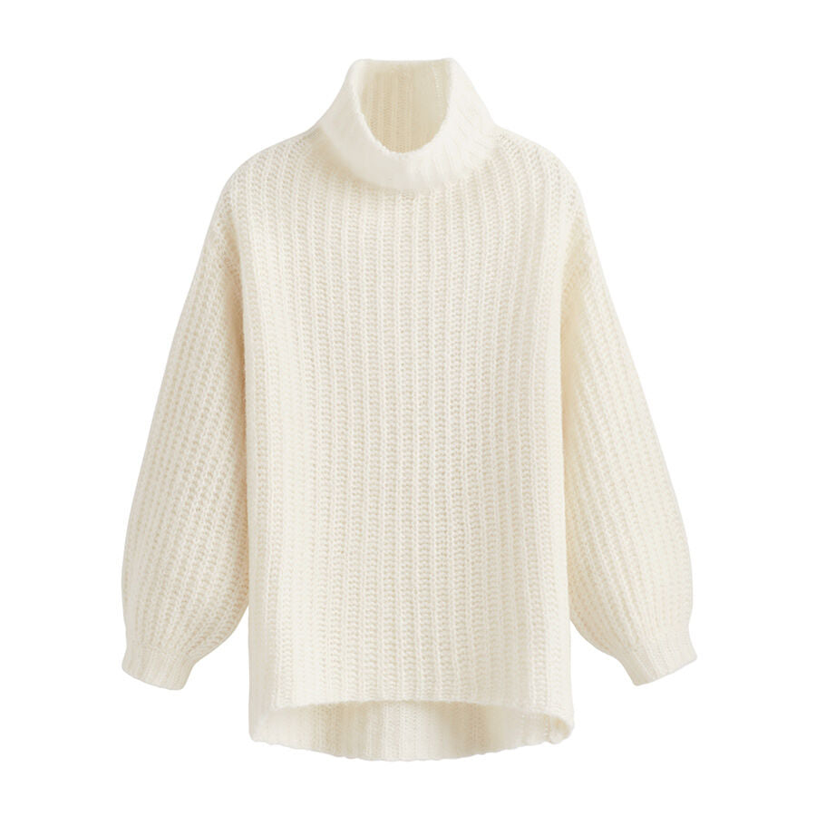 Turtleneck sweater on plain background