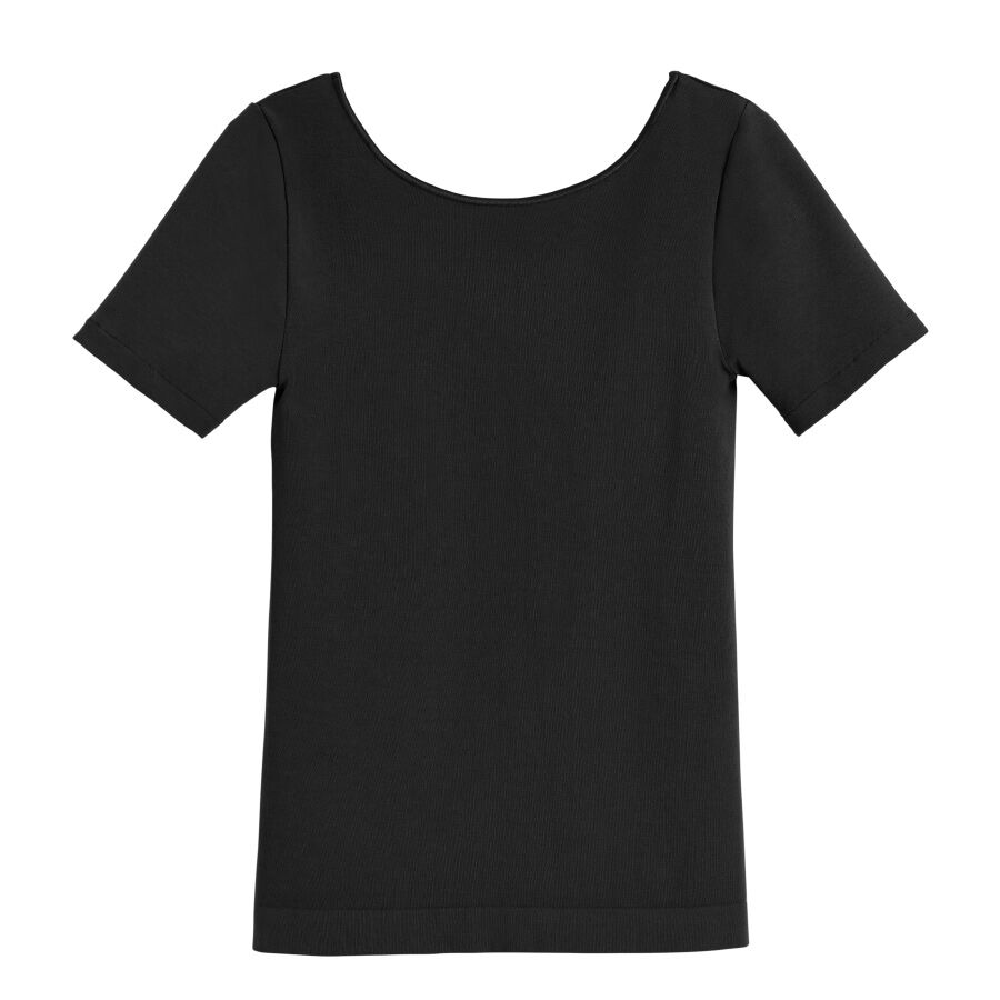 Black scoop neck t shirt hotsell