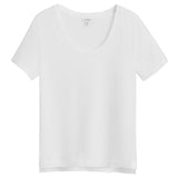 Plain t-shirt displayed against a blank background.