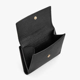 Open wallet with two compartments.