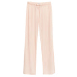Pair of loose-fitting pants with elastic waistband.